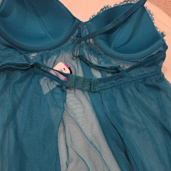 La SENZA Teal Lace Chemise/babydoll - Picture 5 of 11